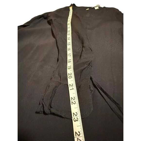 H&M Black Long Sleeve Shift Dress Womens Size 6 Boho Chic Lightweight - Picture 5 of 5
